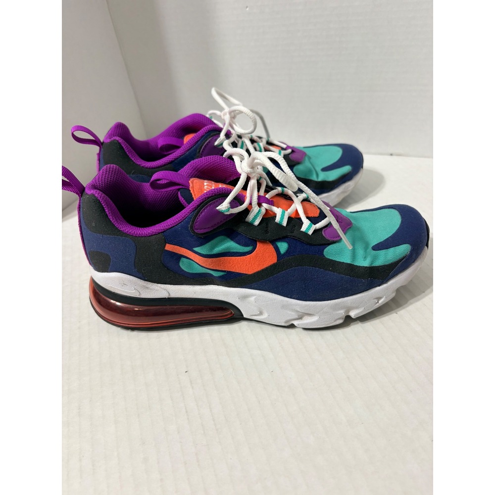 Nike Air Max 270 React Electro Green Obsidian Purple BQ0103-402  7Y Womens 8.5
